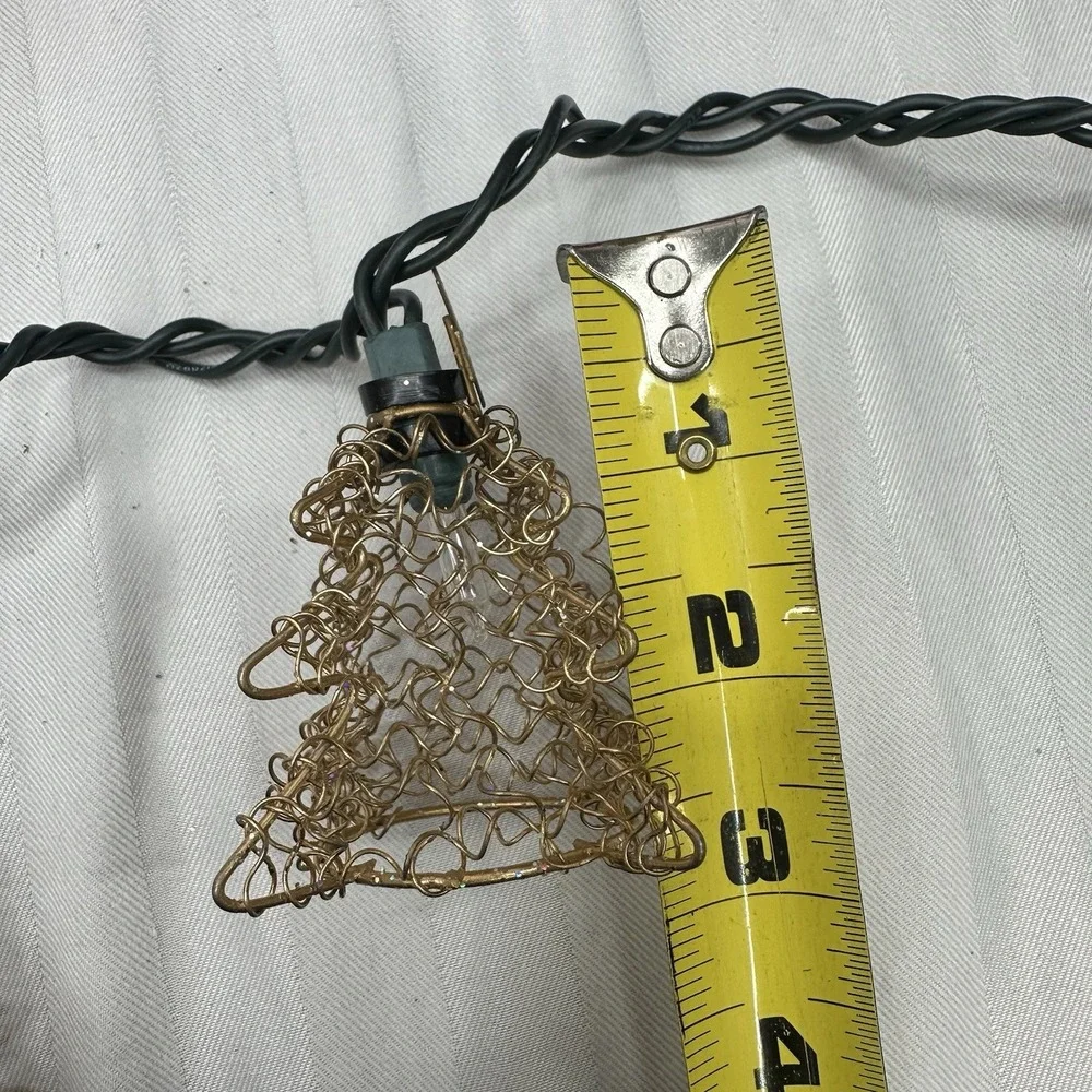 Jc Penny's Christmas string‎ lights gold tone Wire Christmas trees Stars Vintage